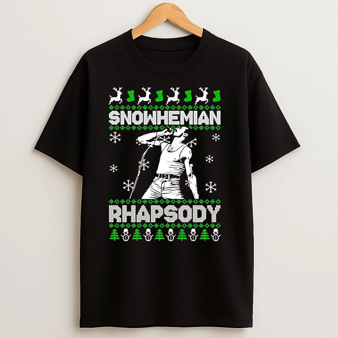 Freddie Mercury Snowhemian Rhapsody Ugly Christmas T Shirts