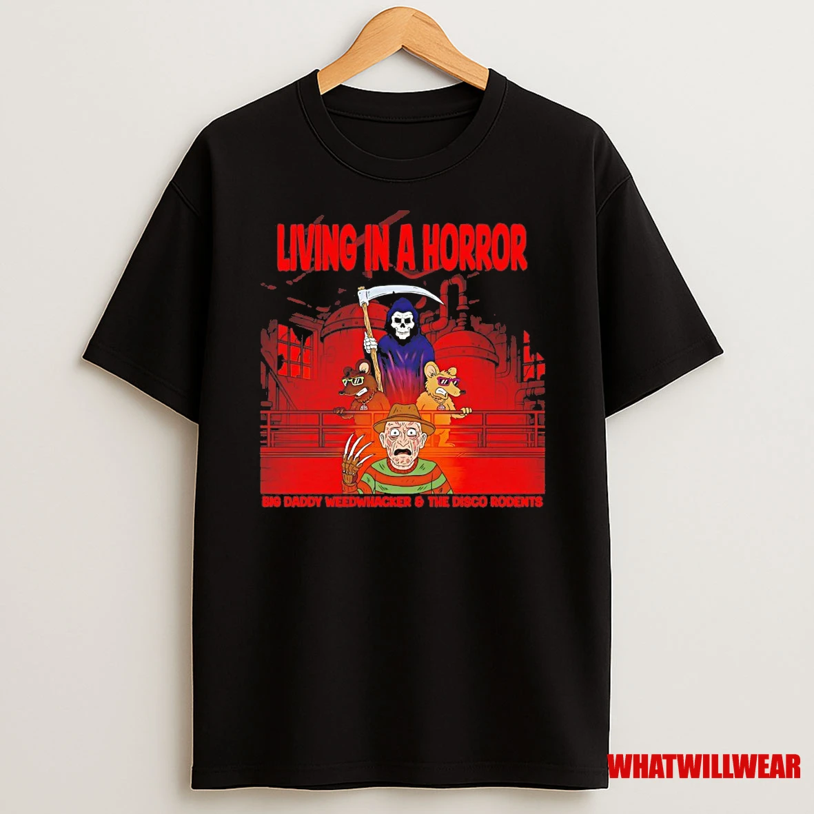Freddy Krueger Living In A Horror Big Daddy Weedwhacker And The Disco Rodents Shirts