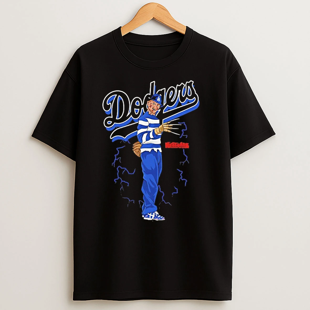Freddy Mightmare On Elm Street X Los Angeles Dodgers T Shirts