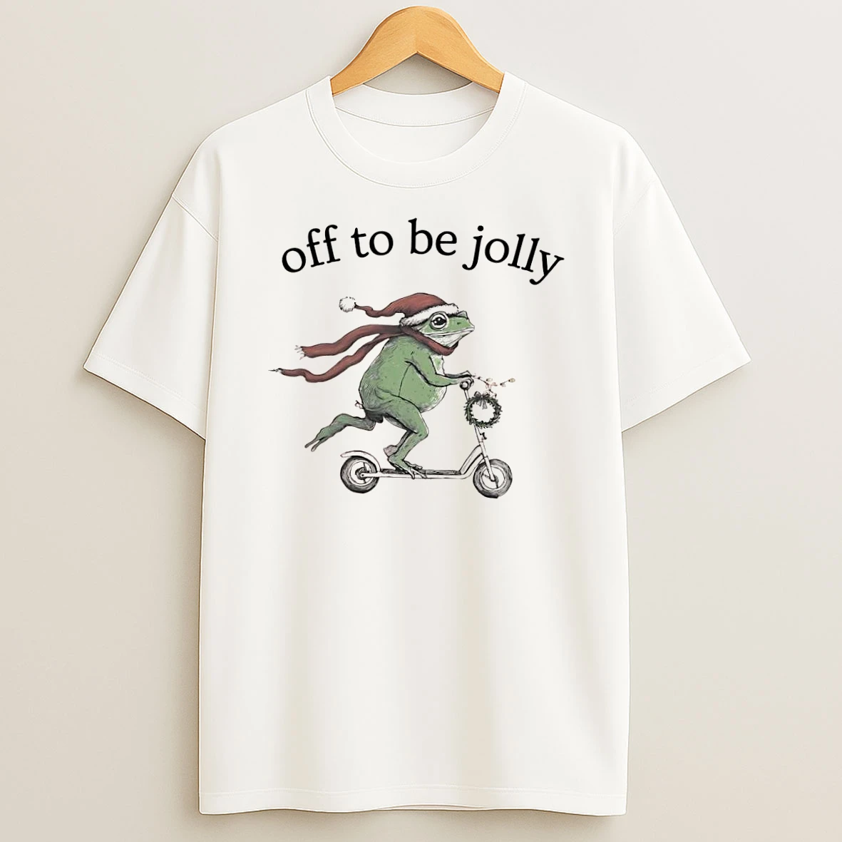 Frog Scooter Off To Be Jolly Christmas Shirts