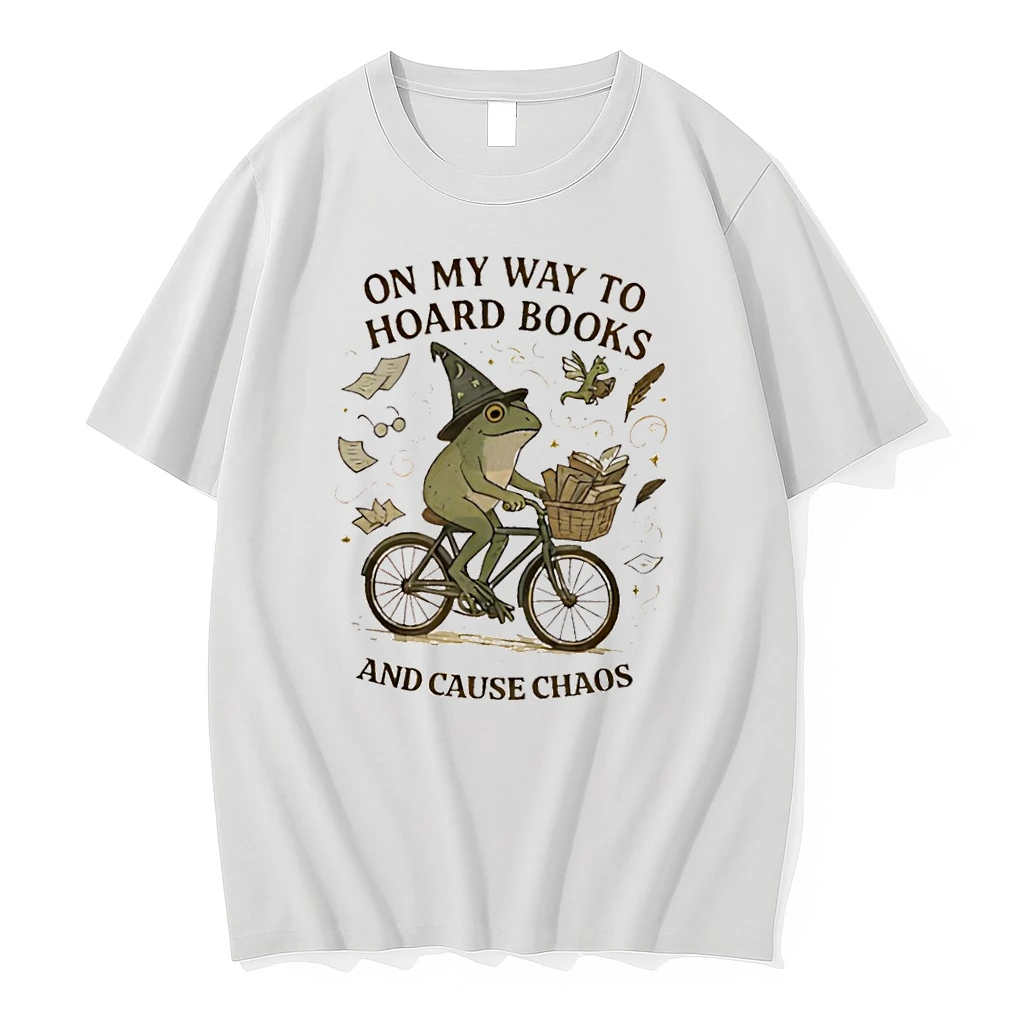 Frog On My Way To Hoard Books And Cause Chaos Shirts