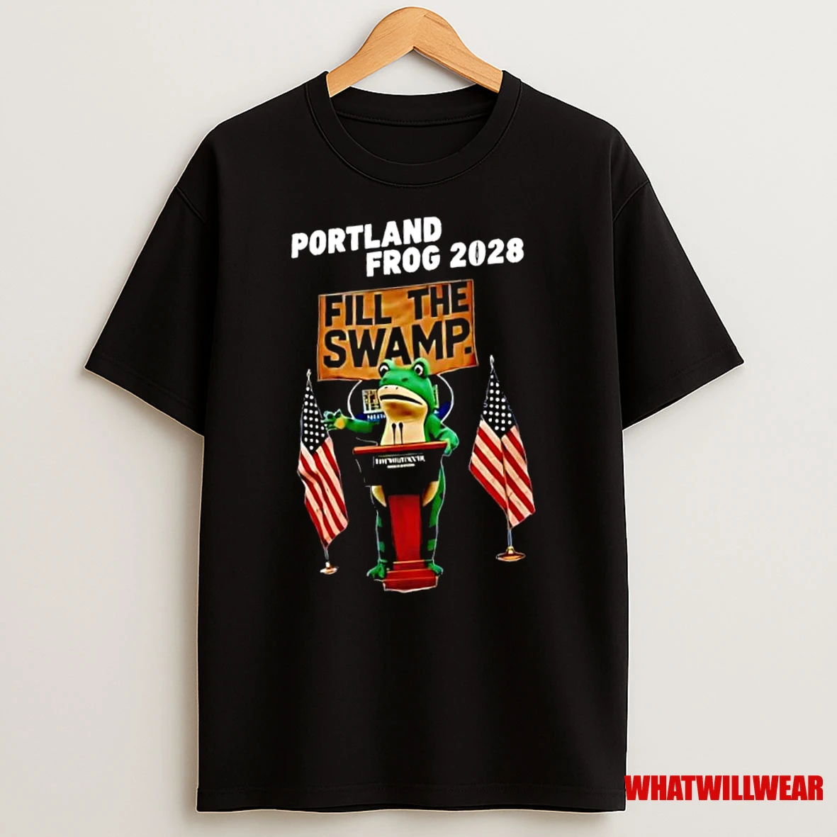 Frog Portland Frog 2028 Fill The Swamp American Flag Shirts