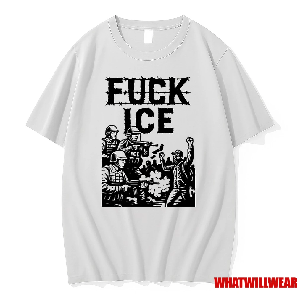 Fuck Ice Barbed Wire Protest Ornaments Shirts