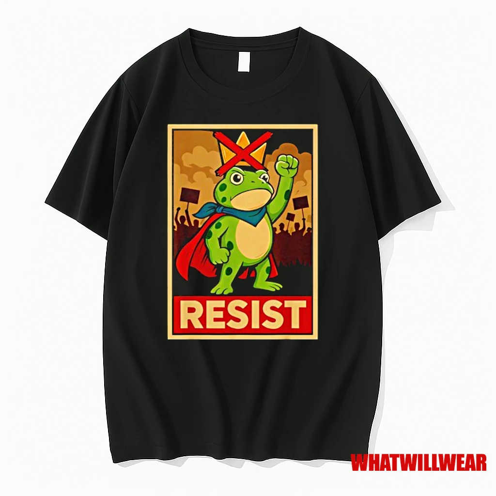 Funny Portland Frog Hop Protest Resist Frog No Kings Toad Shirts