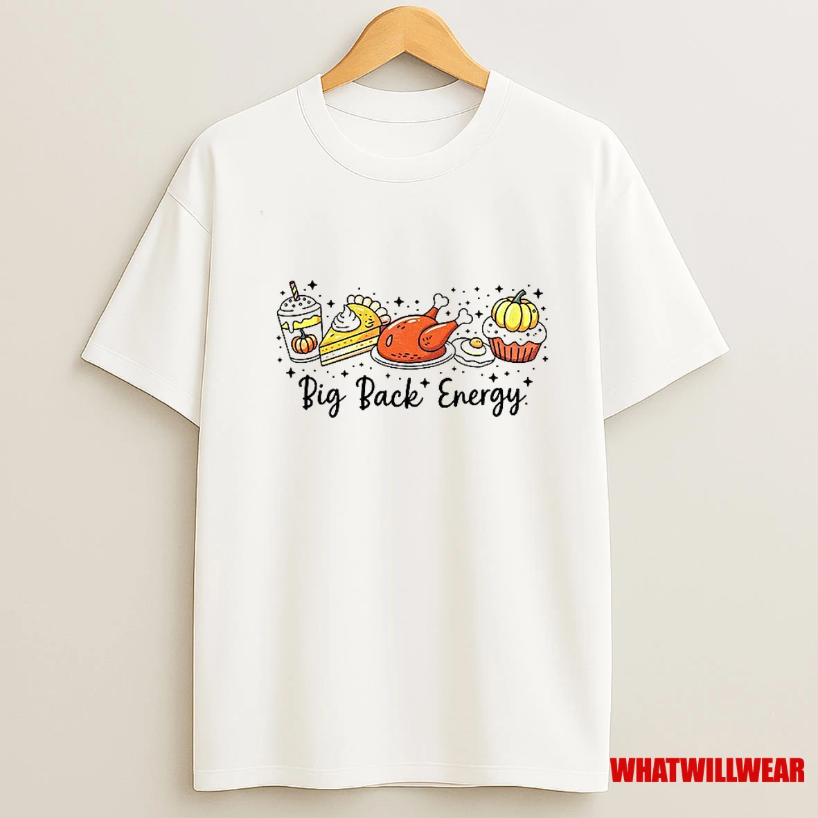Funny Thanksgiving Big Back Energy Food Halloween Vintage Shirts
