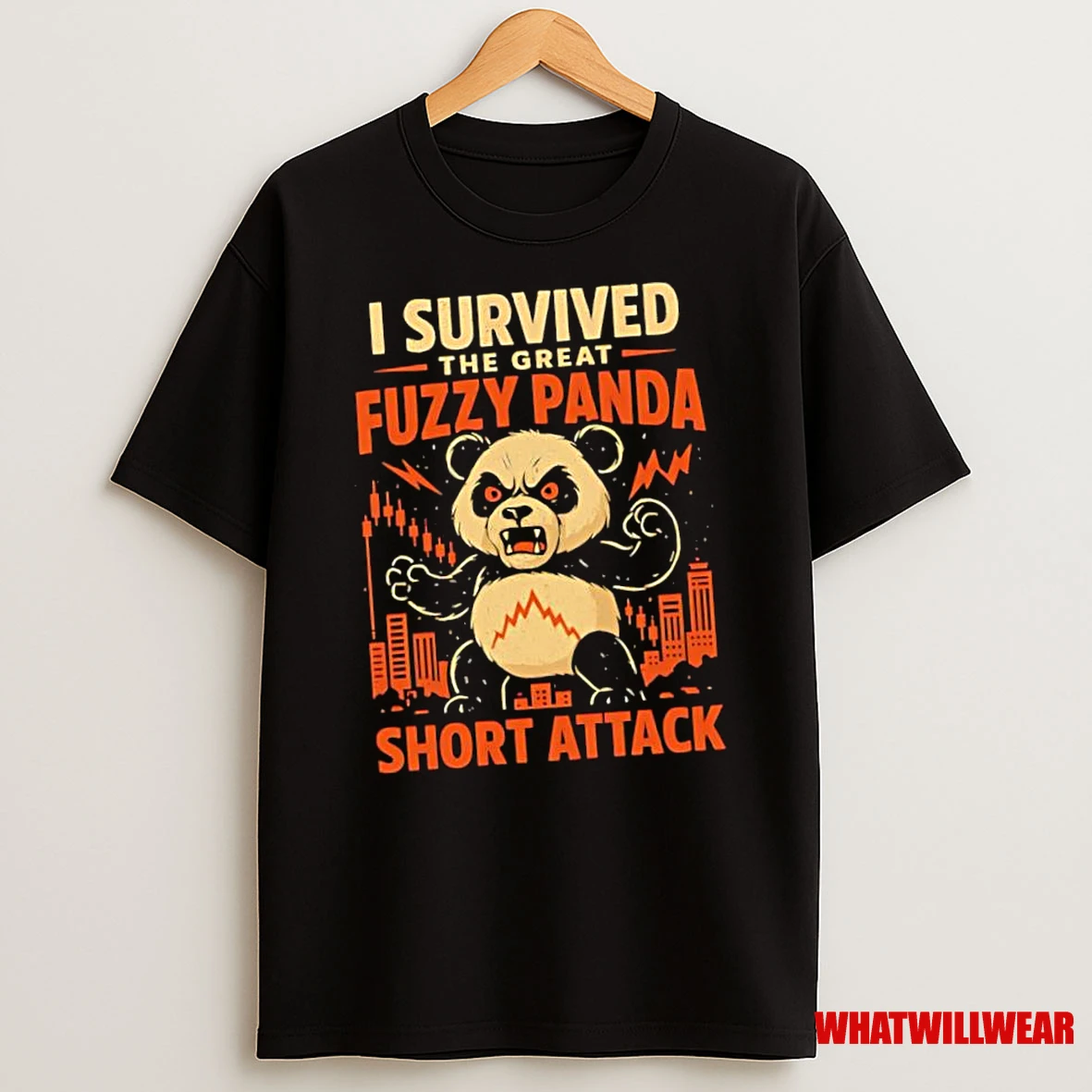 Fuzzy Panda I Survived The Great Fuzzy Panda Short Attack Graphic Shirts