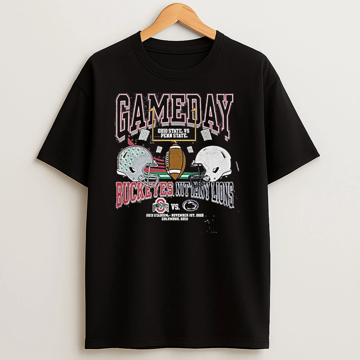 Gameday Football 2025 Ohio State Vs Penn State Helmet T Shirts