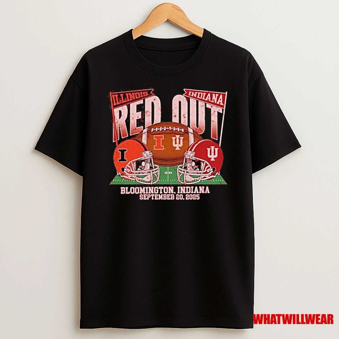 Gameday Red Out 2025 Indiana Hoosiers Vs Illinois Football Matchup Shirts