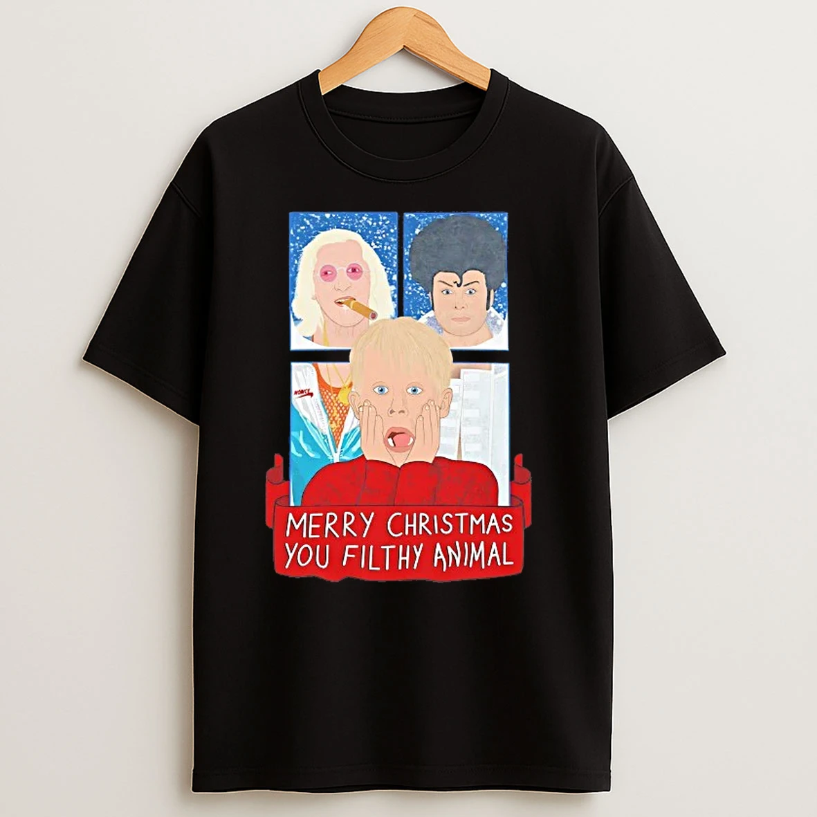 Gary Glitter Jimmy Savile Home Alone Merry Christmas You Filthy Animal T Shirts