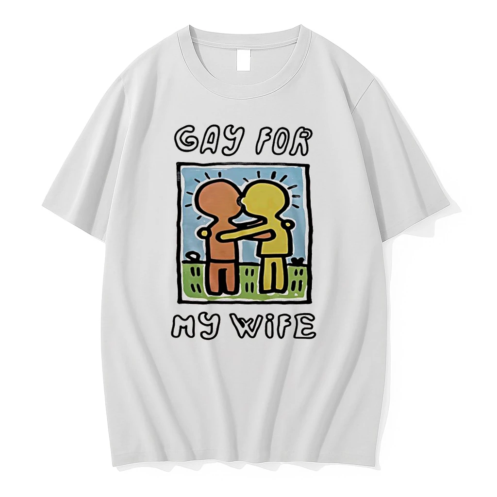 Gay For My Wife Retro Graphic Shirts