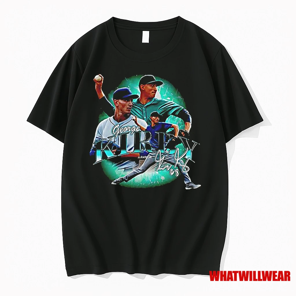 George Kirby Pitcher Baseball Players Action Signature Shirts