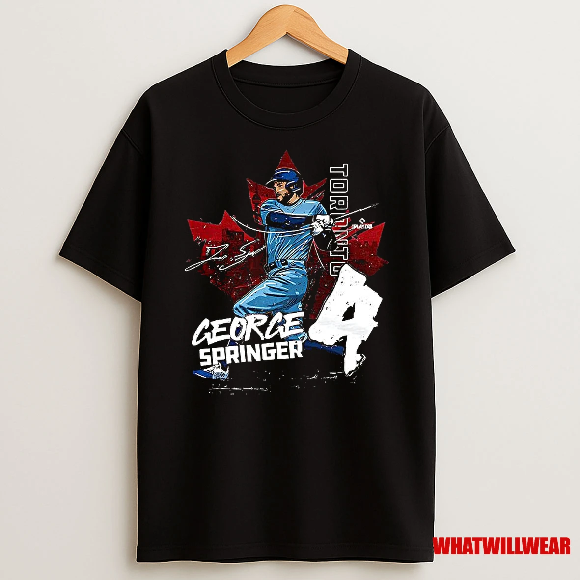 George Springer Toronto Blue Jays Baseball 2025 State Number 4 Cartoon Signature Shirts