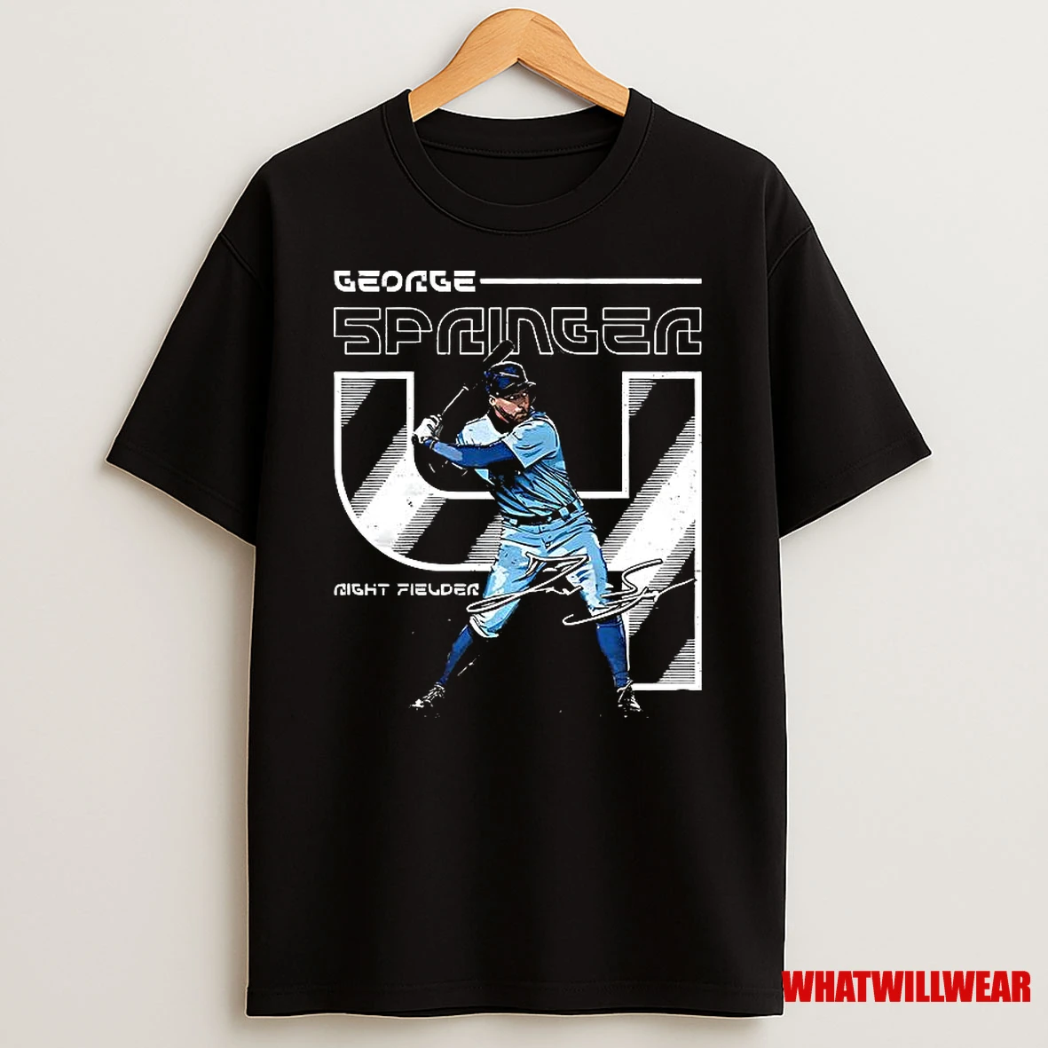 George Springer Toronto Blue Jays Baseball Number 4 Signature Shirts