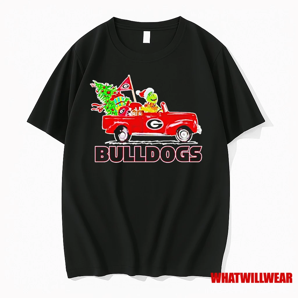 Georgia Bulldogs Grinch Driving Car Christmas Shirts