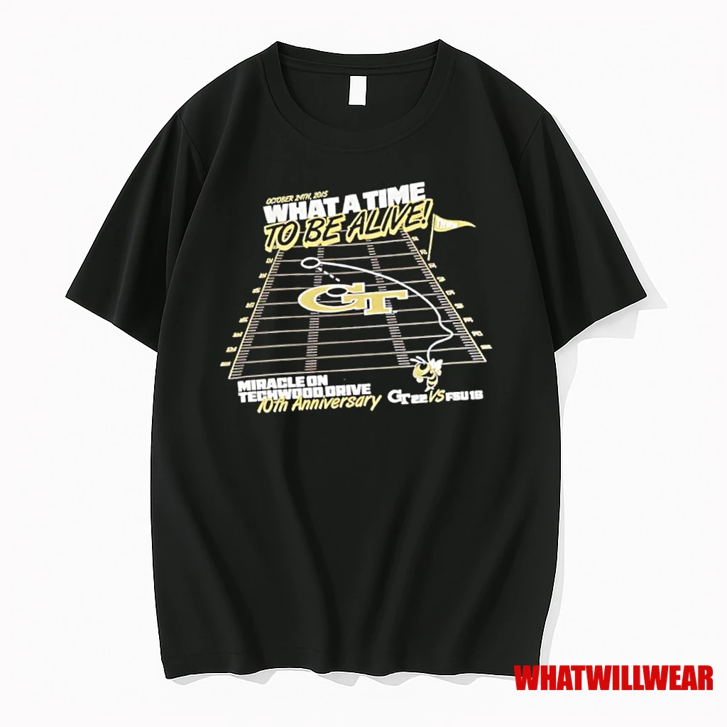 Georgia Tech Yellow Jackets Miracle On Techwood Drive 10th Anniversary Shirts