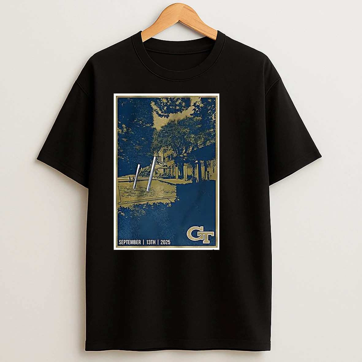Georgia Tech Yellow Football The Goalposts Have Left The Building Image 2025 T Shirts