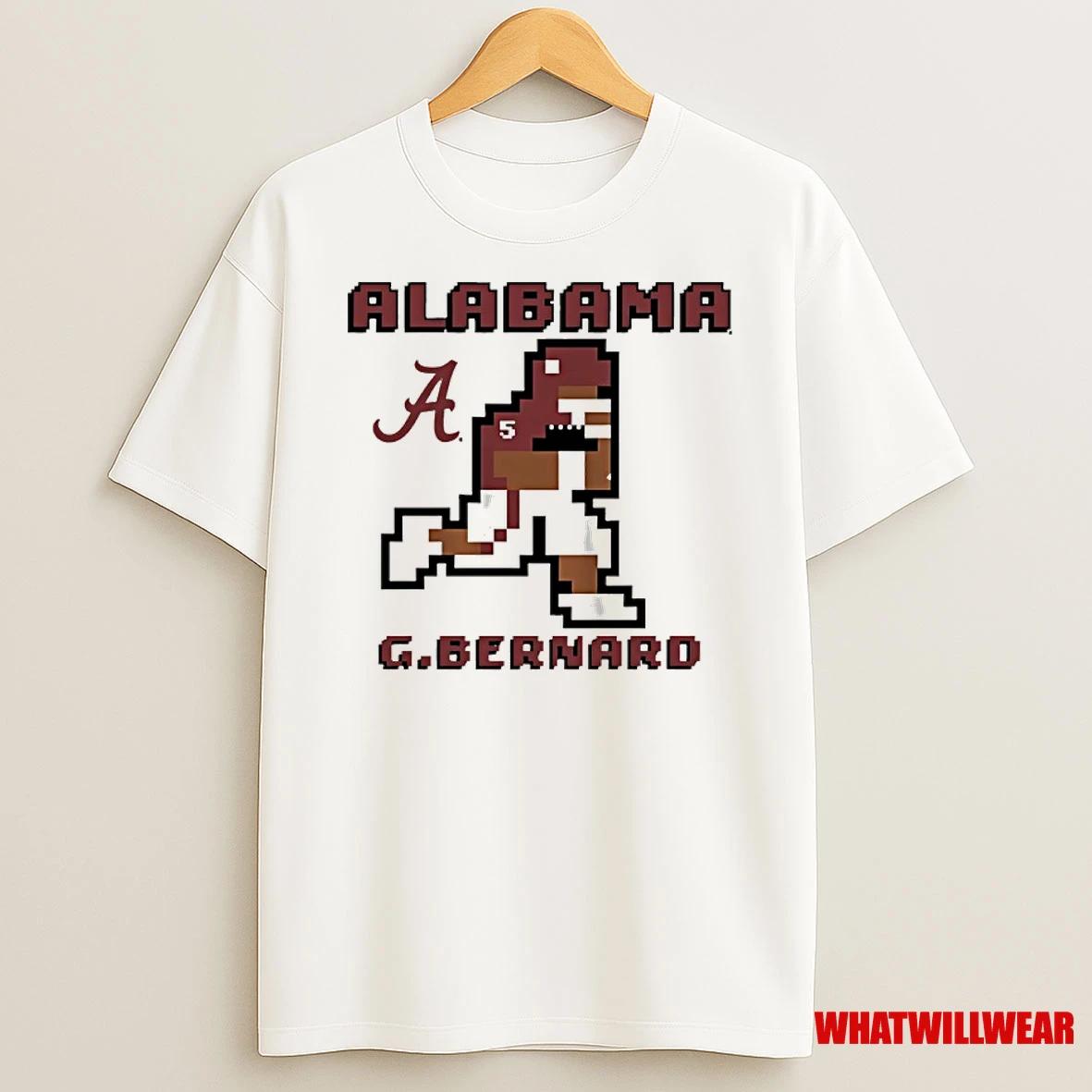 Germie Bernard Alabama Crimson Tide Football Retro Baller Shirts