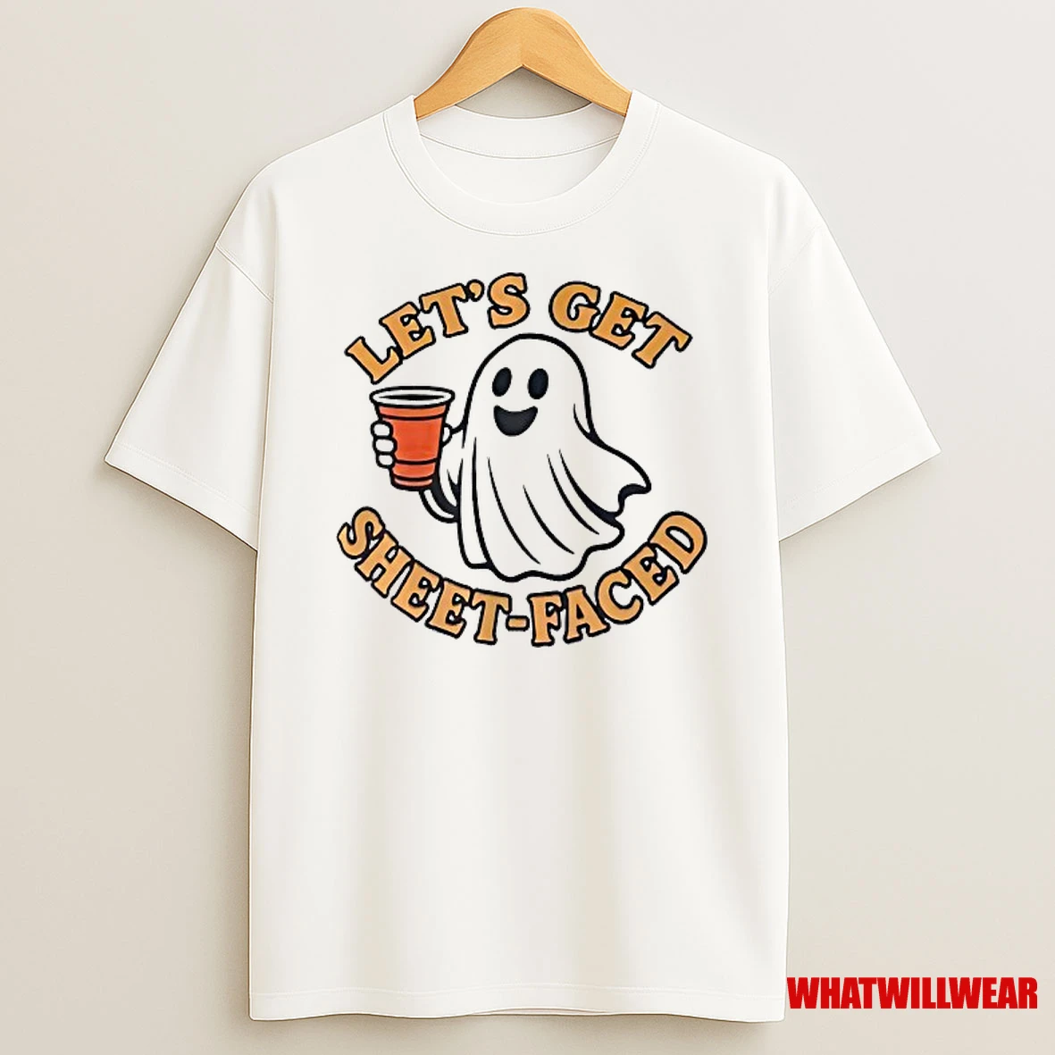 Ghost Lets Get Sheet Faced Halloween Shirts
