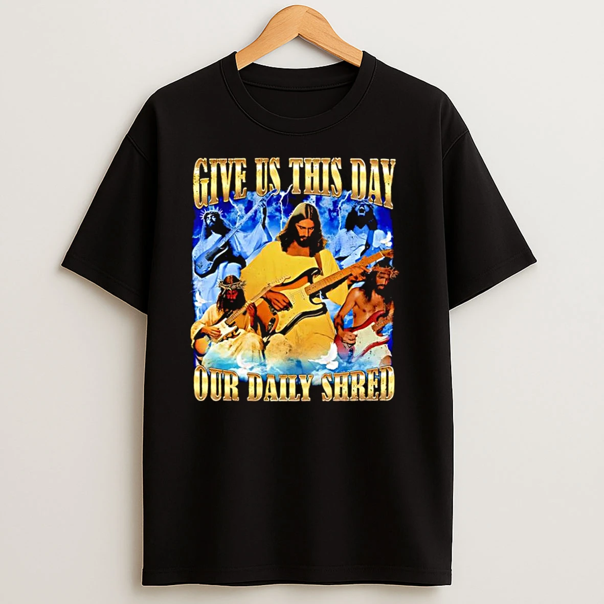 Give Us This Day Our Daily Bread Jesus Christ Guitars Graphic T Shirts
