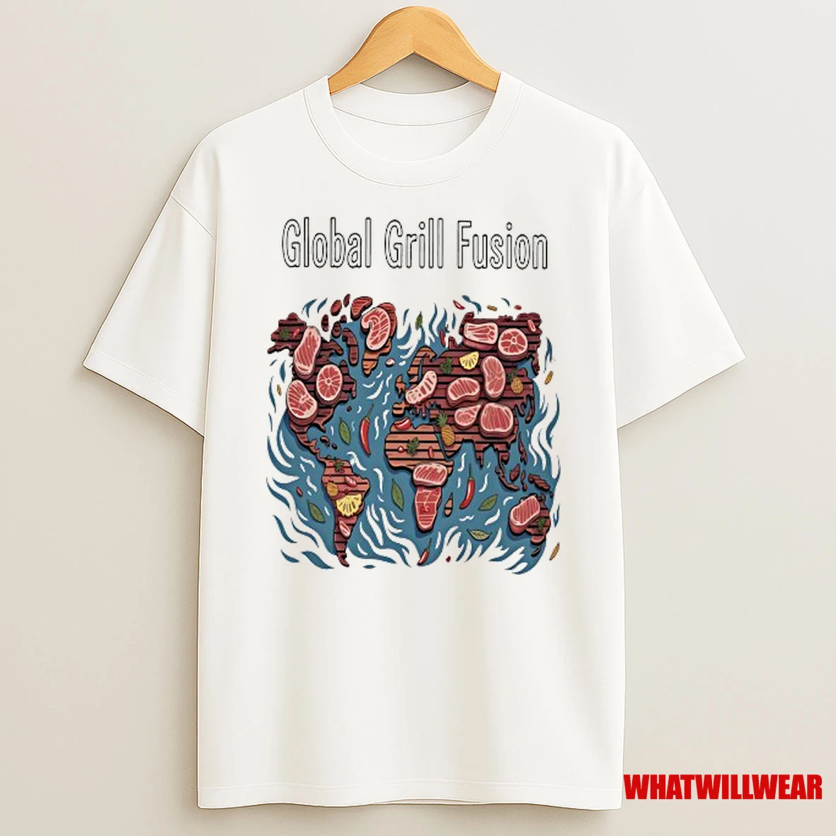 Global Grill Fusion Meat Map Shirts