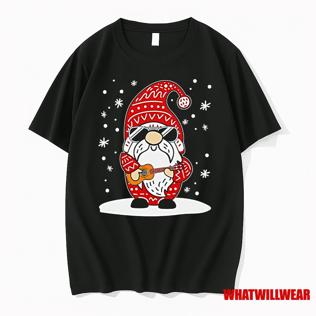 Gnome Santa Christmas Playing Guitar Shirts
