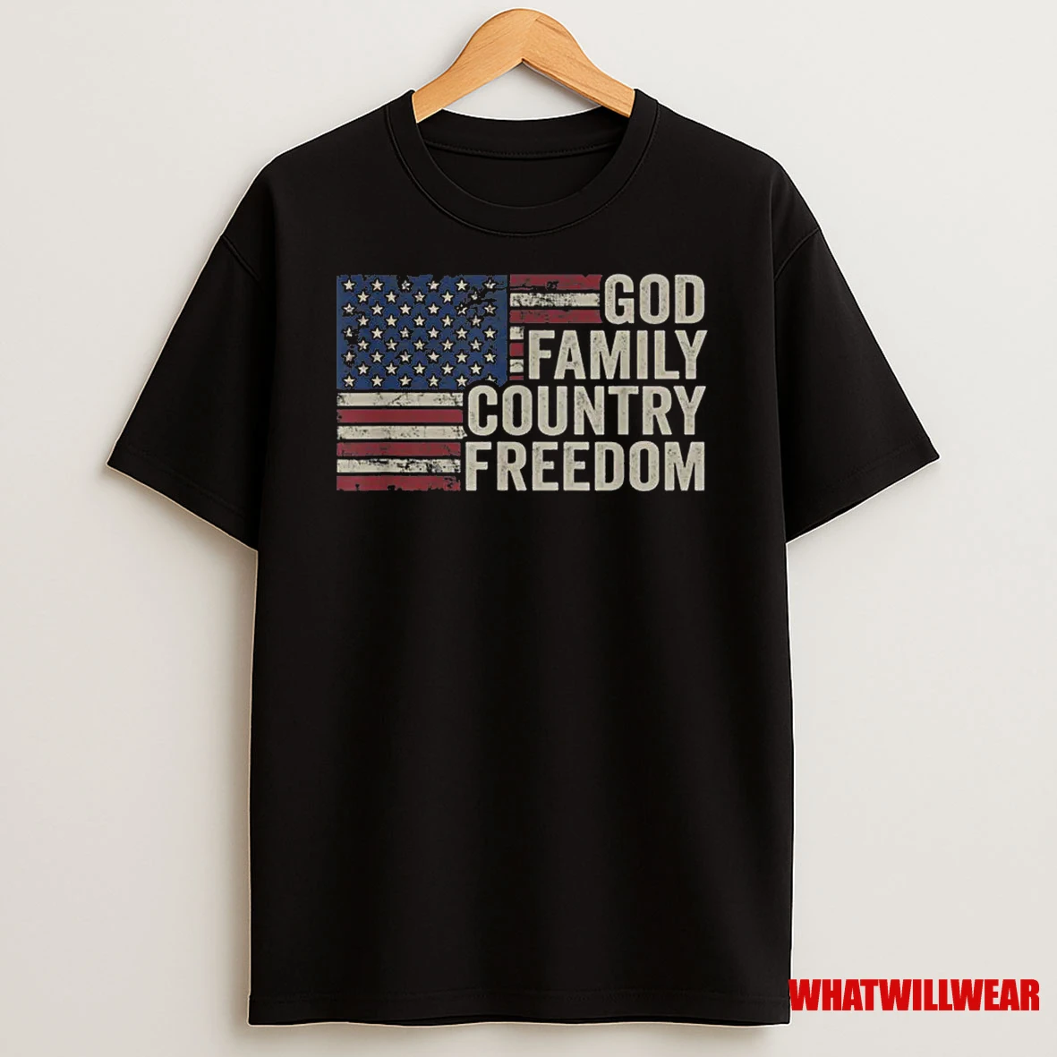 God Family Country Freedom 4th July Usa Flag Christian Shirts