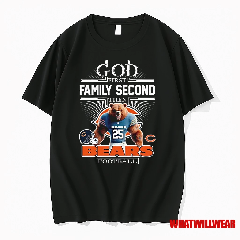 God First Family Second Then Chicago Bears Football Mascot 2025 Shirts