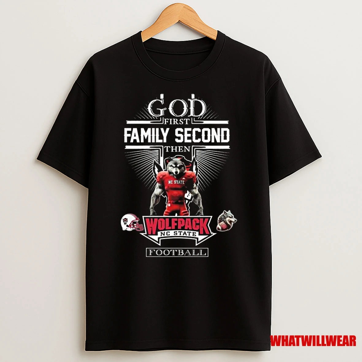 God First Family Second Then Nc State Wolfpack Football Mascot 2025 Shirts