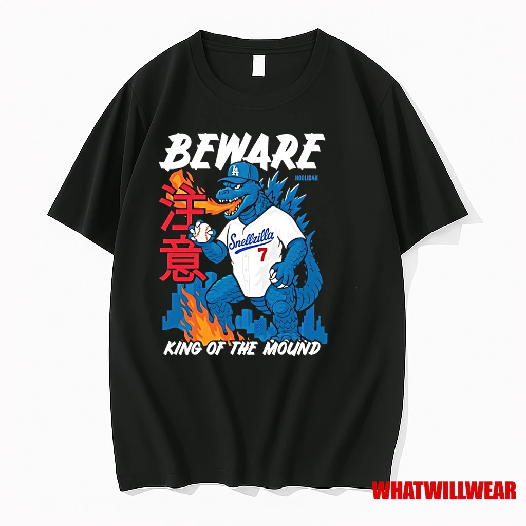 Godzilla Los Angeles Dodgers Beware King Of The Mound Shirts