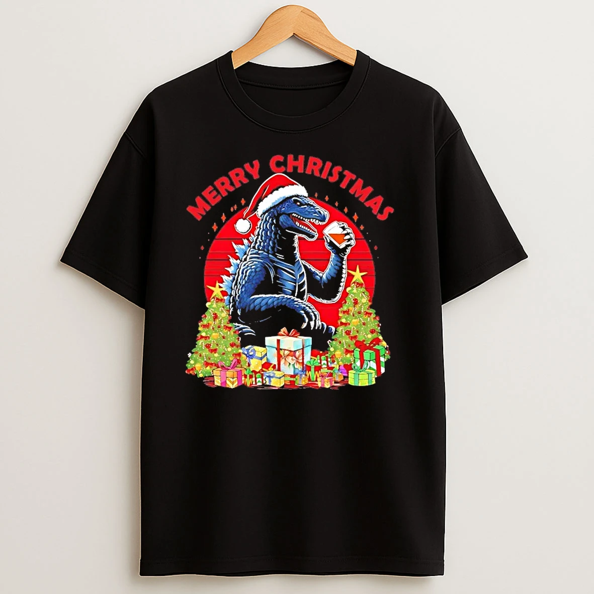 Godzilla Merry Christmas T Shirts