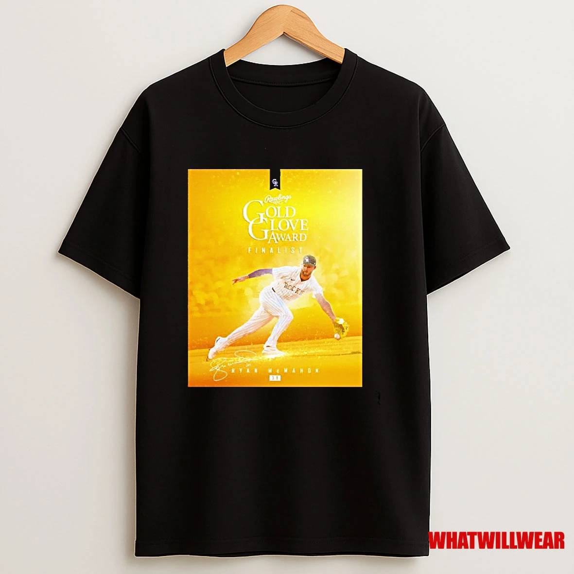 Gold Glove Award Finalist Ryan Mcmahon Colorado Rockies Signature Shirts
