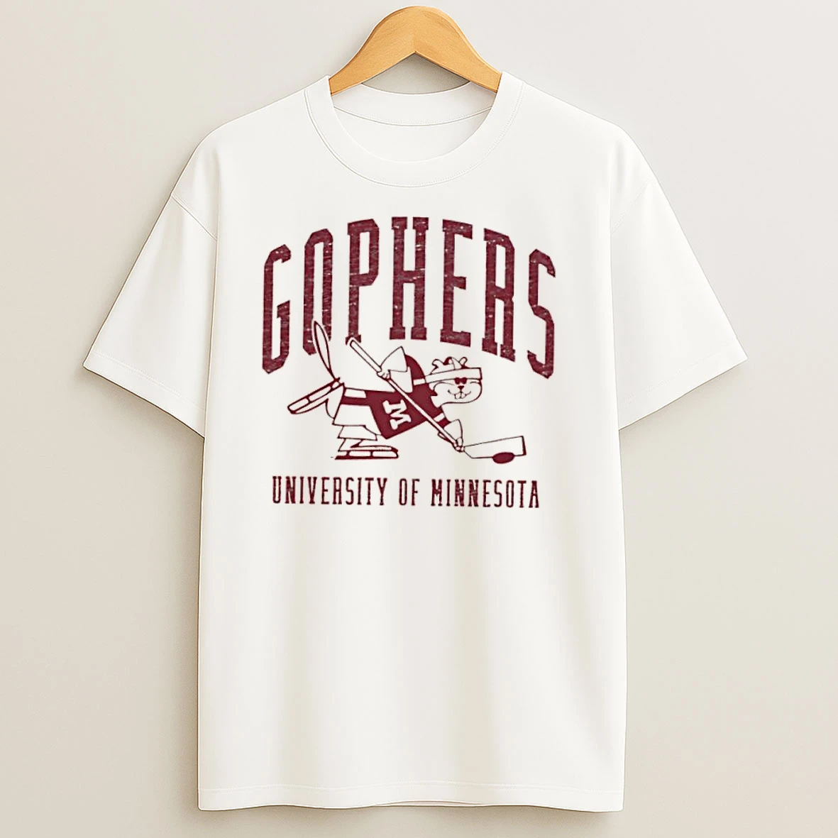 Golden Gophers University Of Minnesota Goldy Gopher Hockey Mascot T Shirts