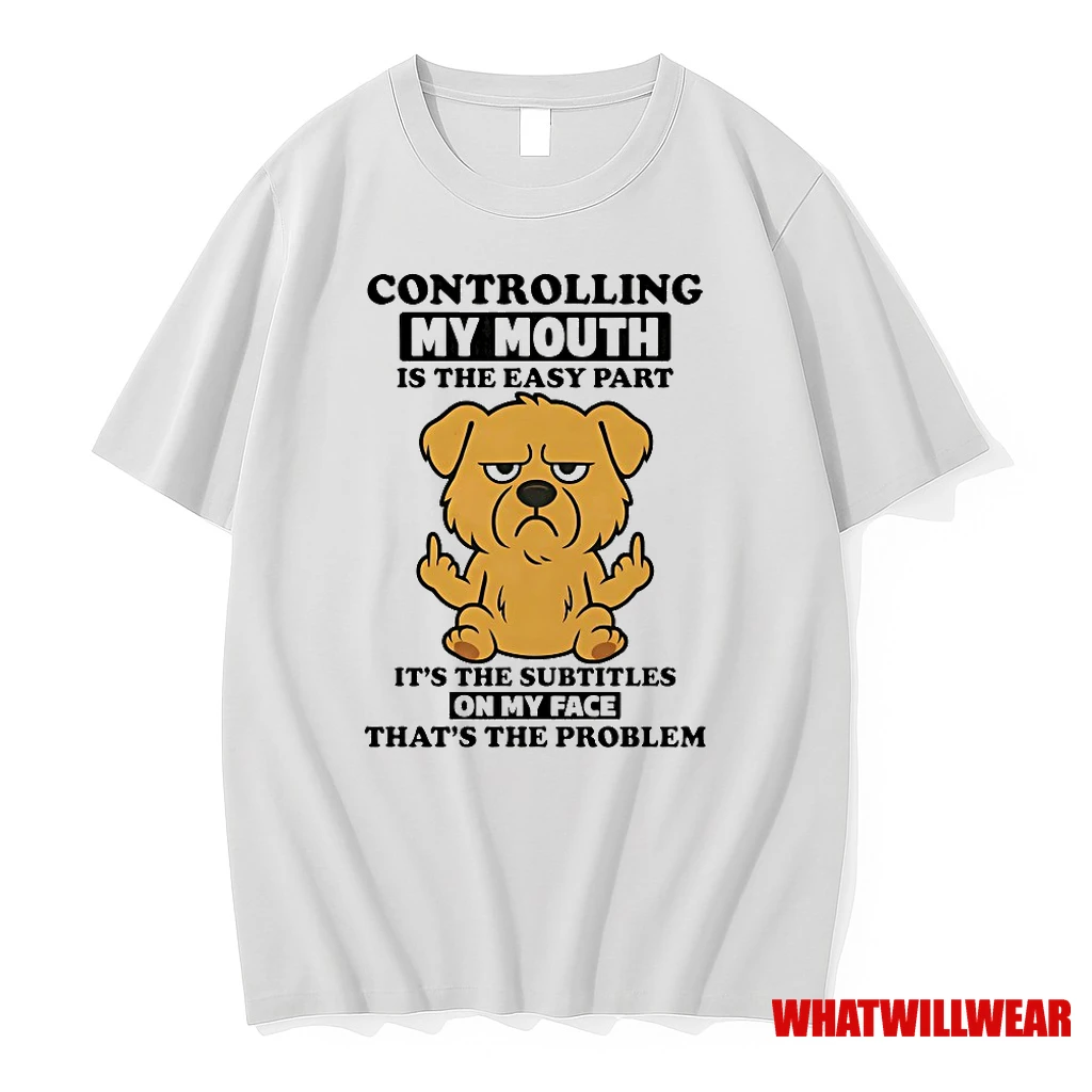 Golden Retriever Controlling My Mouth Is The Easy Part Shirts