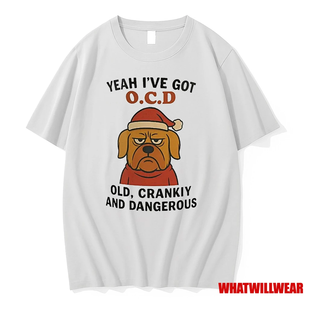 Golden Retriever Yeah Ive Got Ocd Old Cranky Dangerous Christmas Shirts
