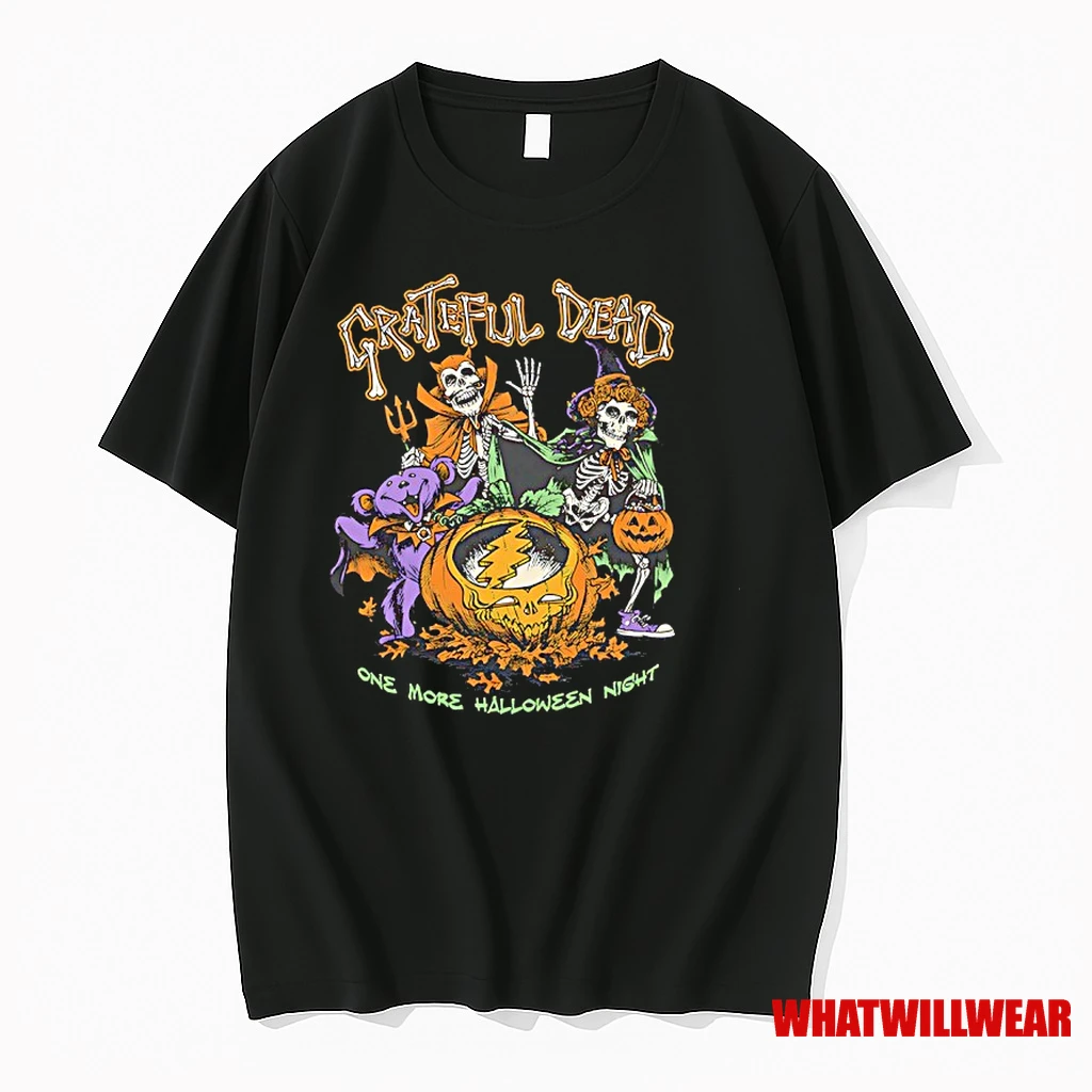 Grateful Dead Steal Your Pumpkin Dark Heather One More Halloween Night Shirts