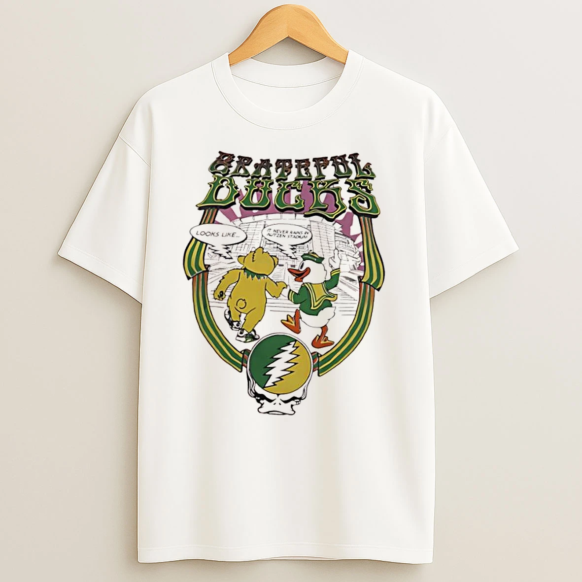 Grateful Ducks Oregon Duck And A Grateful Dead Dancing Bear T Shirts