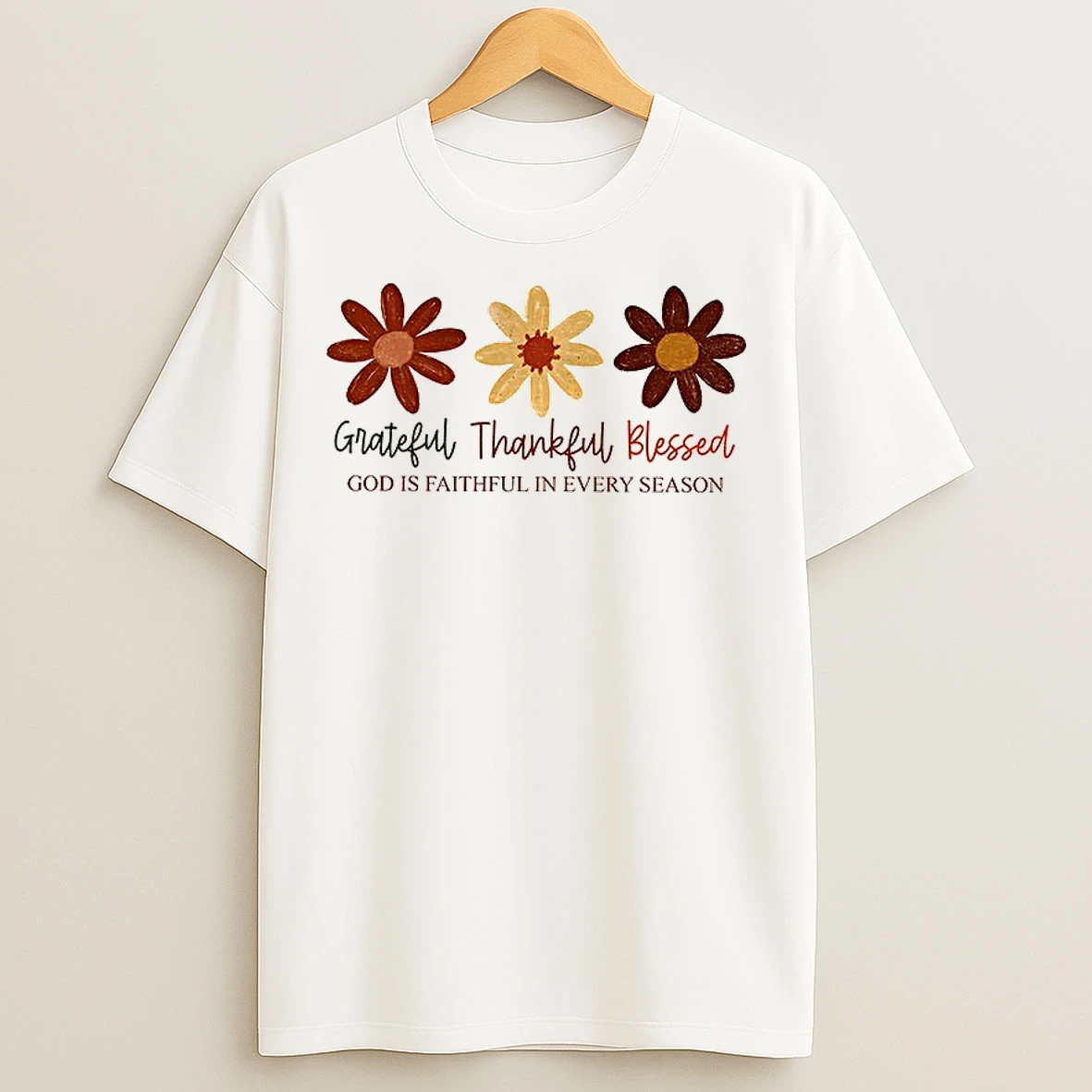 Grateful Thankful Blessed God Is Faithful In Every Season Vintage T Shirts