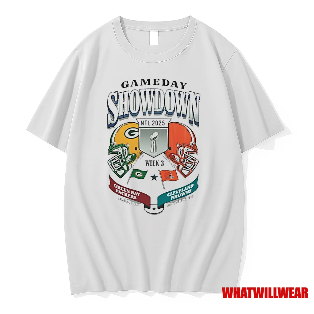 Green Bay Packers Vs Cleveland Browns 2025 Nfl Gameday Showdown Week Matchup 3 Shirts