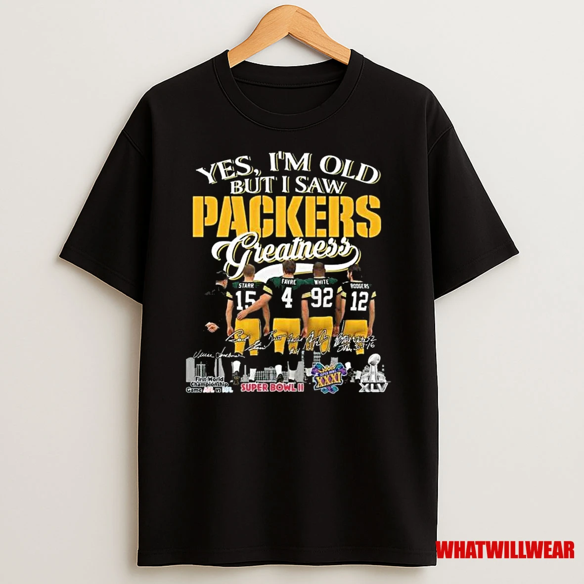Green Bay Packers Yes Im Old But I Saw Packers Greatness Squad 2025 Signatures Shirts