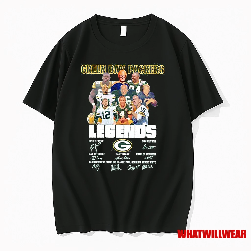 Green Bay Packers Legends Names Signatures Shirts