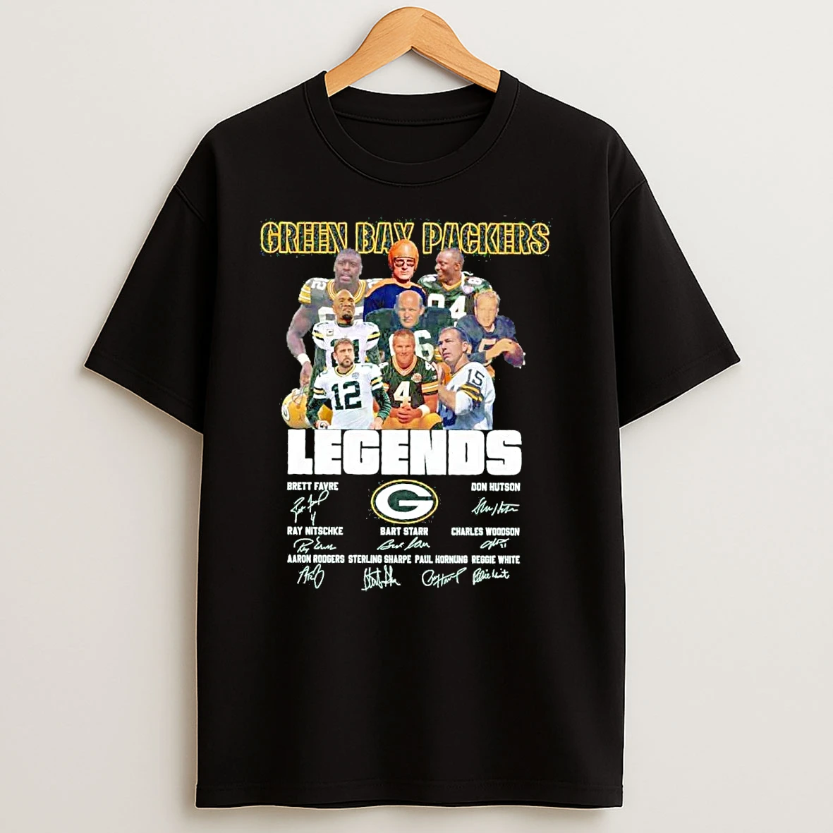 Green Bay Packers Legends Names Signatures T Shirts