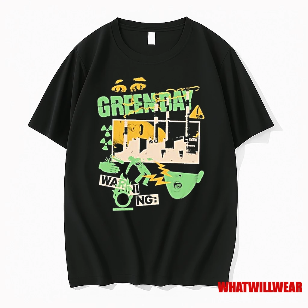 Green Day Warning 25 Power Plant Shirts