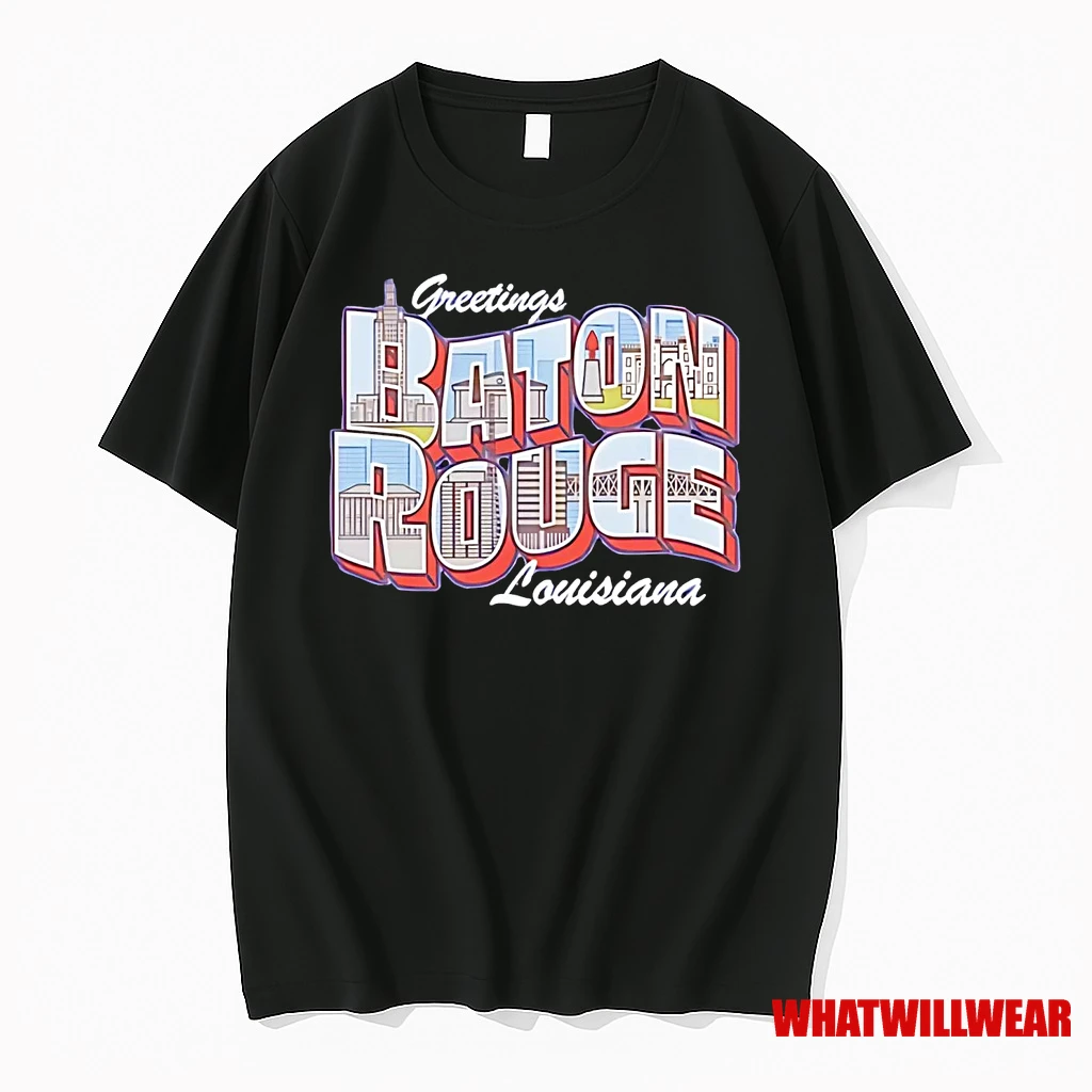 Greetings Baton Rouge Louisiana Skyline Shirts