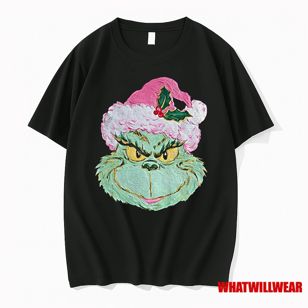 Grinch Brushstroke Christmas Green Monster Hand Painted Christmas Shirts