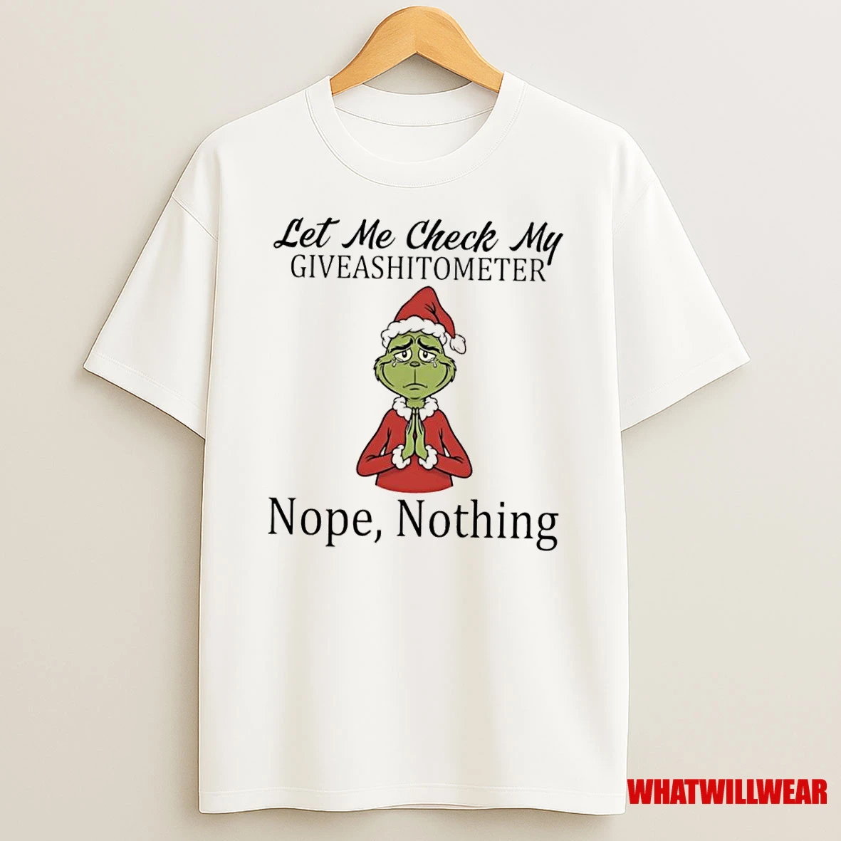 Grinch Christmas Let Me Check My Giveashitometer Nope Nothing Shirts