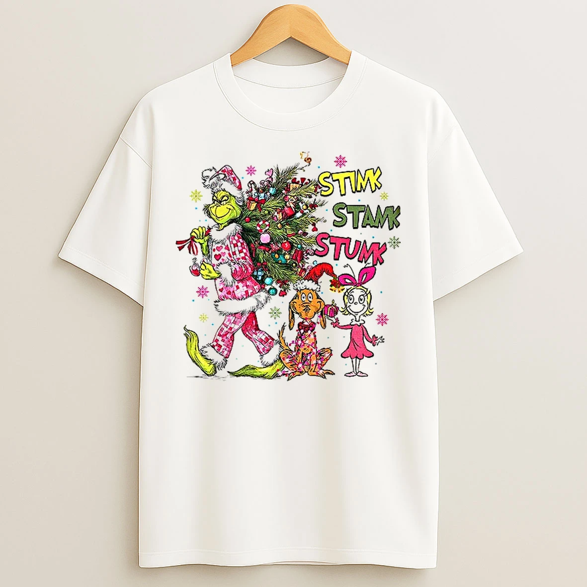 Grinch Green Monster Christmas Stink Stank Stunk T Shirts