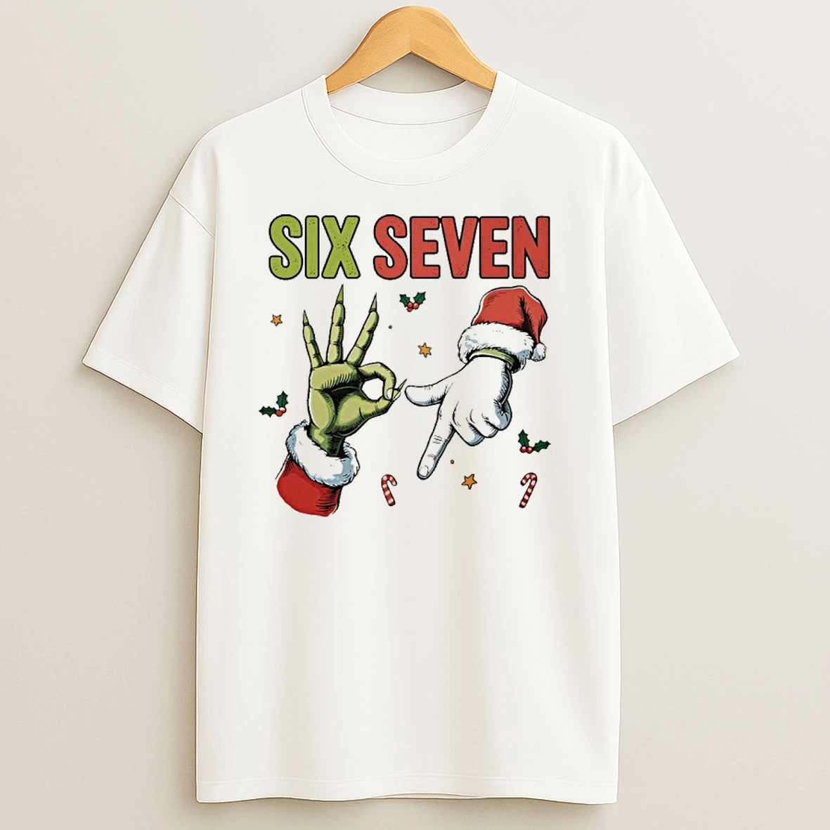 Grinch Hand Six Seven 6 7 67 Meme Christmas Xmas T Shirts