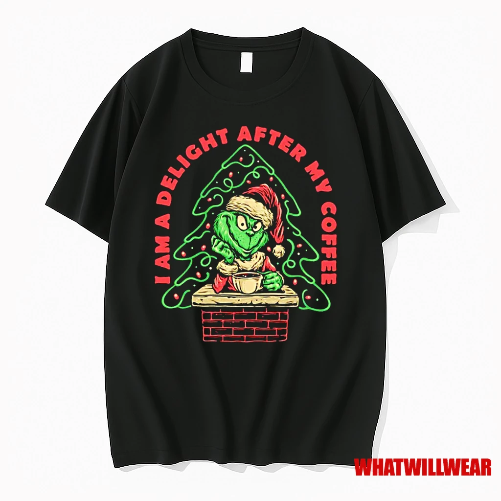 Grinch I Am A Delight After My Coffee Christmas Shirts