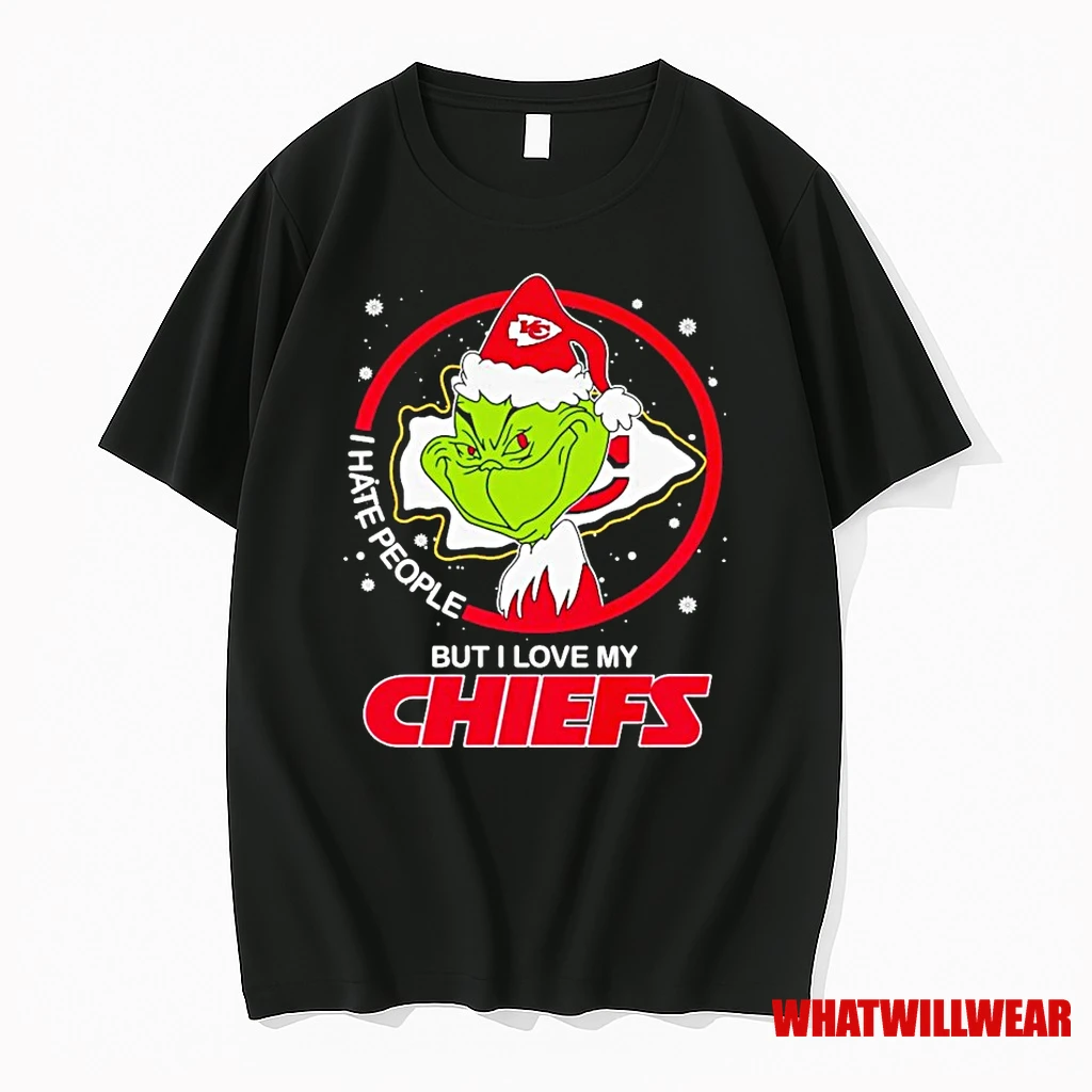 Grinch I Hate People But I Love My Chiefs Christmas Shirts