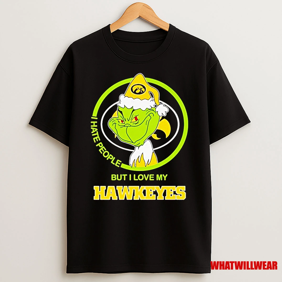 Grinch I Hate People But I Love My Iowa Hawkeyes Shirts